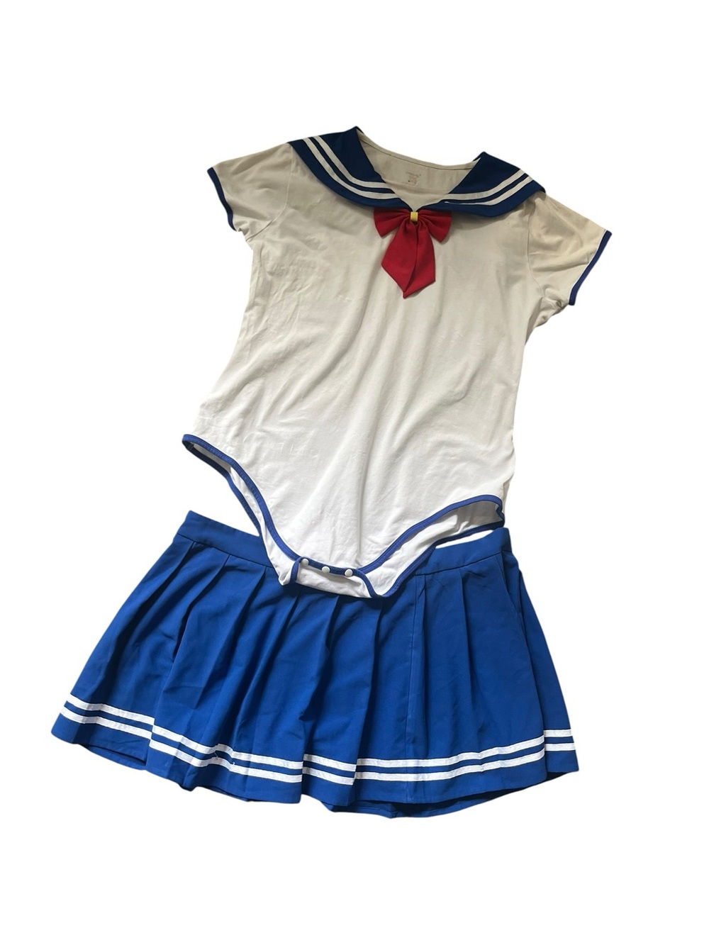 Women’s Plus Size Sailor Schoolgirl Costume with Bow Sz 3X